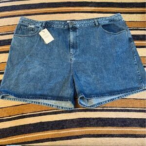 ASOS denim jean shorts high waisted plus size 28 UK‎ medium wash Summer Vacation